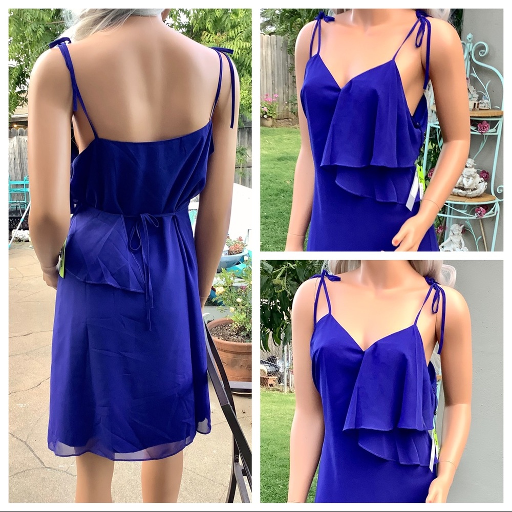 🎉HP🥂NWT Med Cocktail Event Ruffle Sabrina Dress - Picture 7 of 16